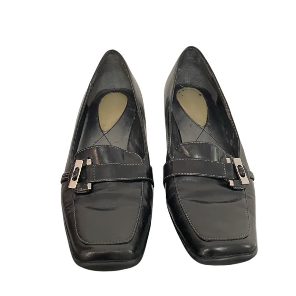 Vintage Black Leather Liz Claiborne Kitten Heels Size 6 M